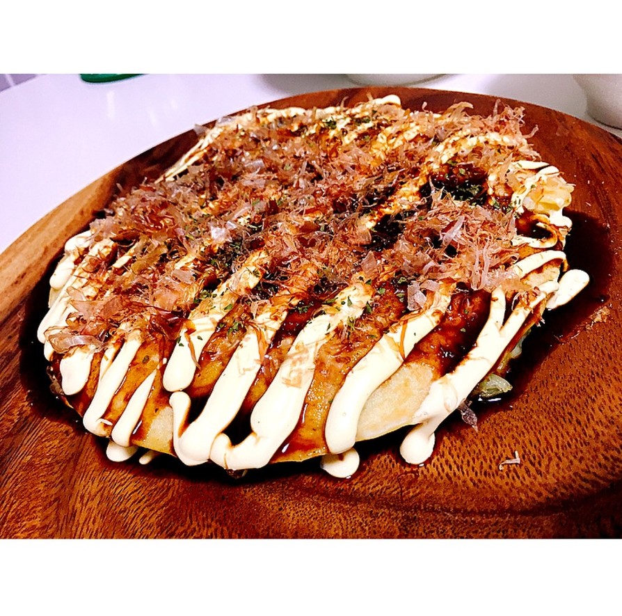 米粉入り✧海老とチーズのお好み焼きの画像