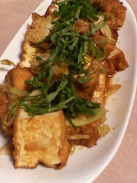 焼き肉のタレでからめちゃって厚揚げ