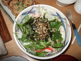 簡単:水菜+大根+じゃこのサラダ♪