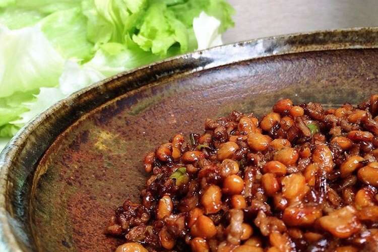 簡単5分 納豆とひき肉のレタス包み レシピ 作り方 By 元料理人の時短レシピ クックパッド