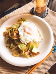 すぐランチ♪大葉の和風だし焼うどんの写真
