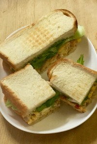 雑な男料理：豚ミンチのサンドイッチ！！