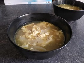 ●簡単!ベーコンと玉ねぎと卵のスープ●