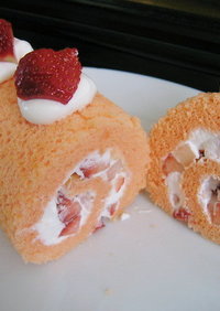 雛祭りに♪トースターで苺のロールケーキ♪