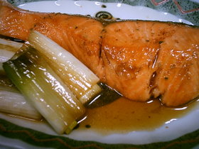 サーモンの照り焼き☆ゆず七味風味