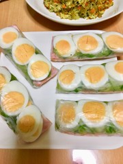 簡単☆朝食にもいける☆卵ベーコン生春巻きの写真