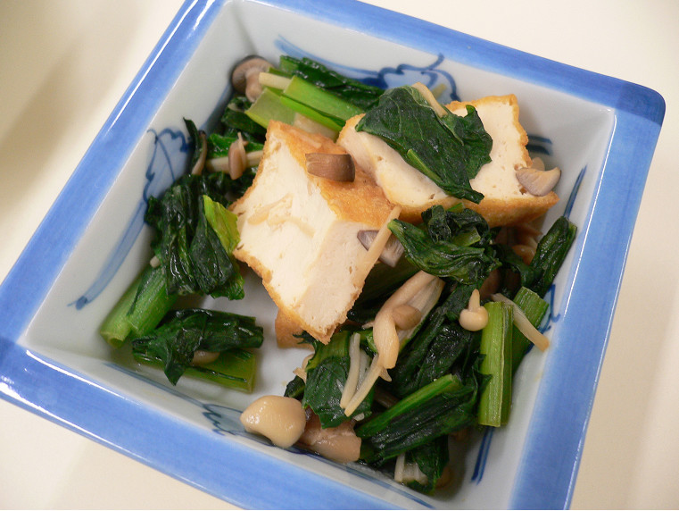 小松菜と厚揚げの炒め物の画像