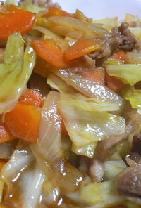 焼肉のたれ「ジャン」で野菜炒め。