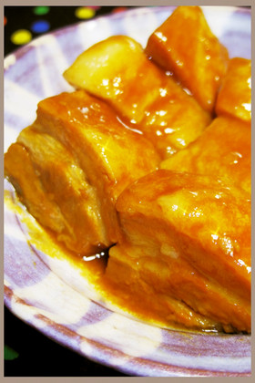 豚バラブロックマニア!豚の角煮味噌煮込み