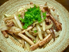 イカの一夜干と玉ねぎのソテー