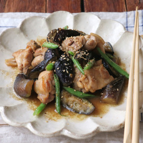 鶏となすのみそ炒め