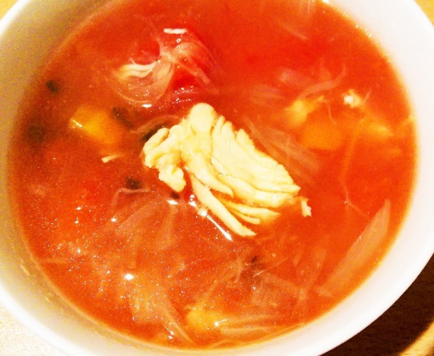 コストコ缶詰でヘルシートマトスープの画像