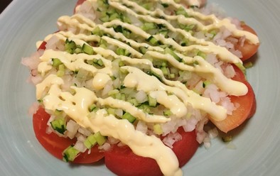 トマトと玉ねぎの簡単さっぱりサラダの写真