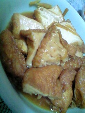 とっても簡単■生姜たっぷり厚揚げの煮物■