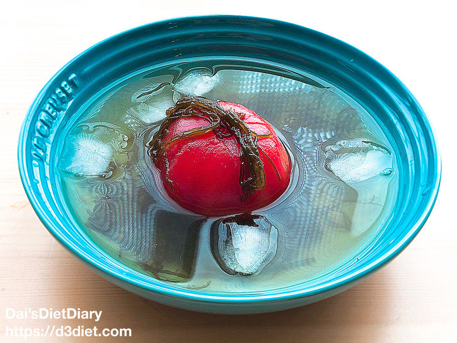 トマトともずく酢の冷製スープの画像