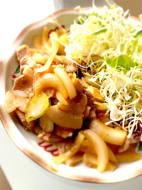 豚バラと玉ねぎだけ♫簡単生姜焼き