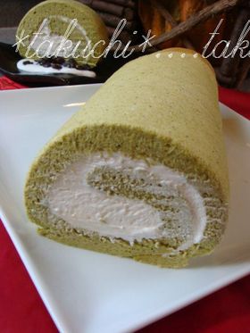 ふわふわ抹茶ロールケーキ 和三盆クリーム