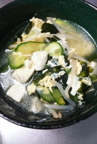 簡単☆おばけきゅうりの中華スープ