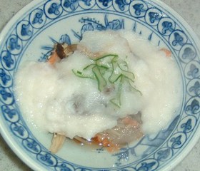 簡単 塩鮭の蒸し物 とろろかけ