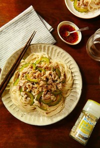 レモンで爽やか☆ゴーヤと豚肉のそうめん