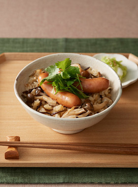 塩昆布で!シャウとしめじの炊き込みご飯