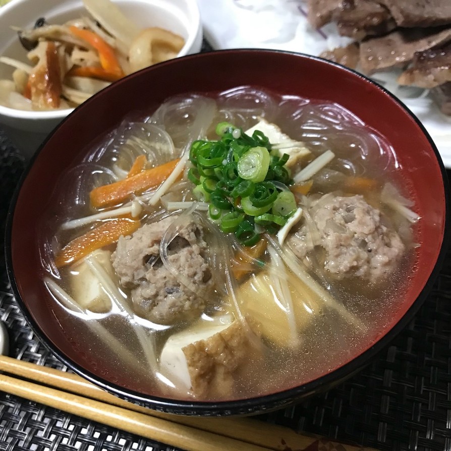 肉団子とはるさめの中華風スープの画像