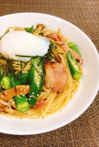 夏野菜✤オクラとベーコンの和風パスタ