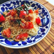 簡単!ランチ◎アレンジ♪トマトツナ素麺の写真