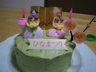 ひな祭り♪抹茶ケーキの写真