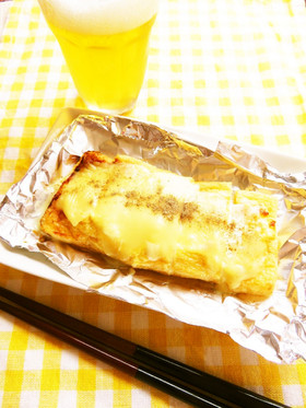 ☺おつまみマンガ飯♪油揚げのチーズ焼き☺