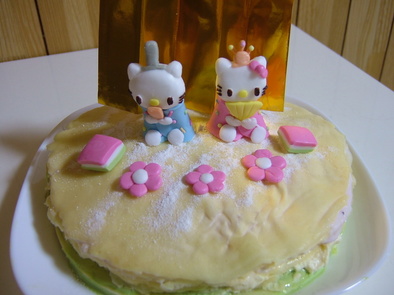雛祭り仕様♡ミルフィーユ風アイスケーキ♡の写真