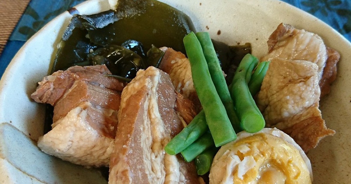 昆布と煮る、豚の角煮 by えみみーな 【クックパッド】 簡単おいしいみんなのレシピが357万品