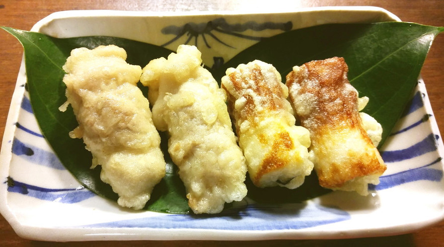 竹輪の天ぷら 浸し豆と葉唐辛子入りの画像