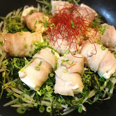 【ダイエット】肉巻き豆腐の野菜蒸しの写真