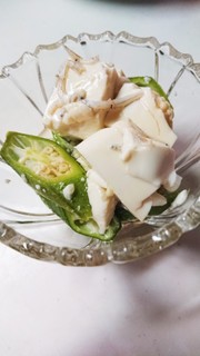 オクラと豆腐のさっぱりあえの写真