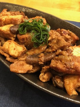 豚肉&椎茸&厚揚げのごま味噌炒め