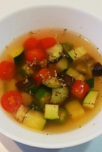 超簡単　夏野菜のコンソメスープ