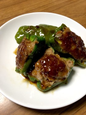 ピーマンの肉詰め 照り焼き味