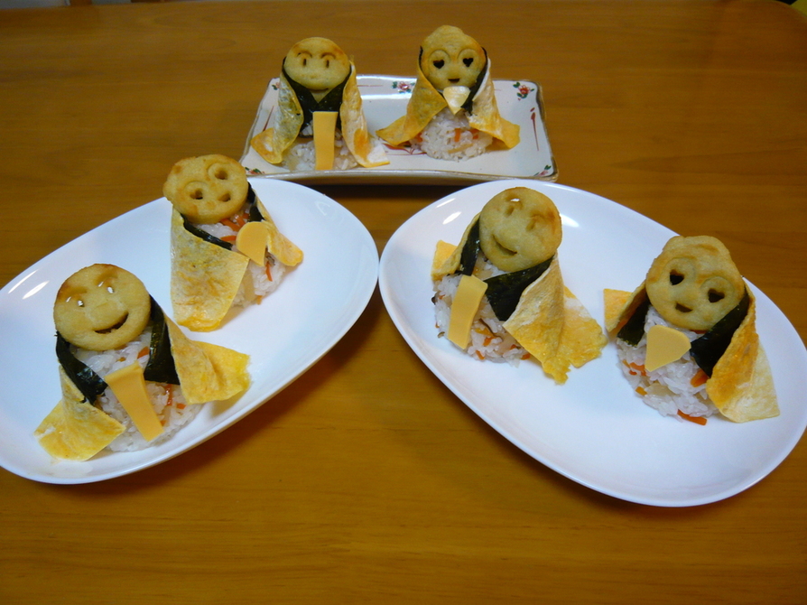 アンパンマンポテトでひな祭りちらし寿司の画像