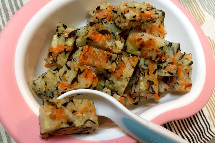 四角い焼きおにぎり 離乳食後期 レシピ 作り方 By 柴福 クックパッド 簡単おいしいみんなのレシピが354万品