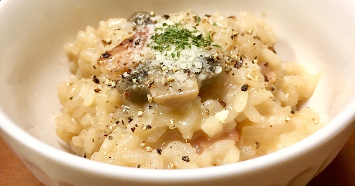 ワンポットチキンときのこのリゾットのレシピ