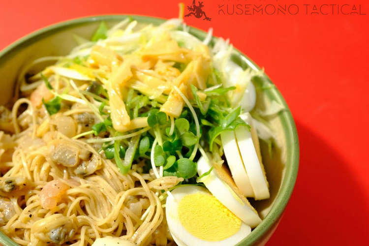 エビ麺の海鮮汁なし麺 レシピ 作り方 By クセモノタクティカル クックパッド