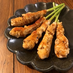 大人のおつまみ♡葉生姜の甘辛肉巻き