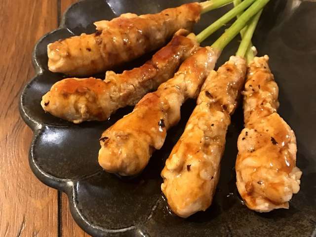 葉 生姜 肉 巻き