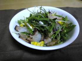 水菜とタコのサラダ