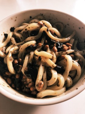 納豆うどんwith海苔の佃煮