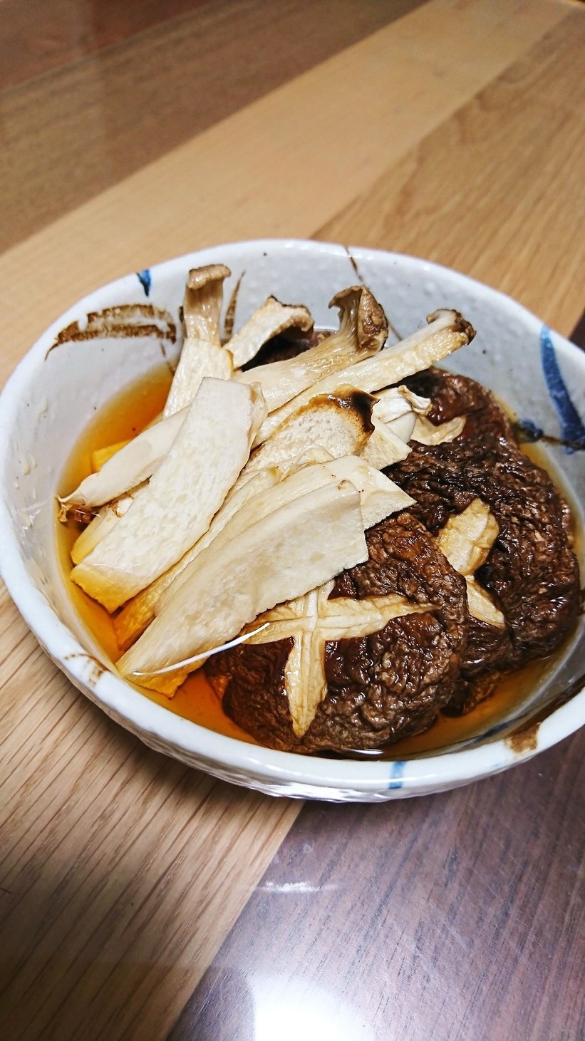 簡単ヘルシー♡焼ききのこの麺つゆ和えの画像