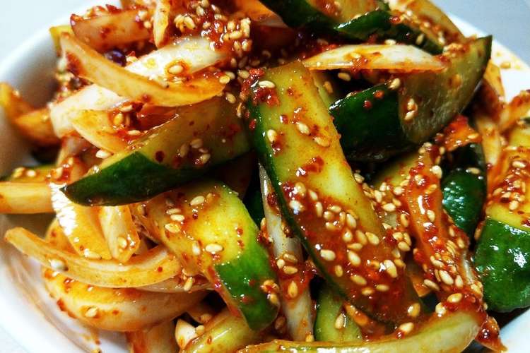 韓国パンチャン きゅうりと玉ねぎの和え物 レシピ 作り方 By チャックのママ クックパッド