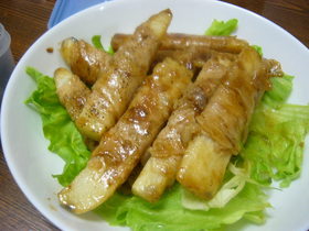 しゃりっと長いもの豚肉巻きさっぱりダレ