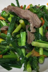 簡単中華・牛肉と温野菜の塩炒め